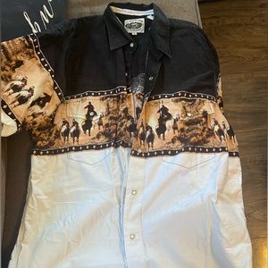 Short sleeve Western button down